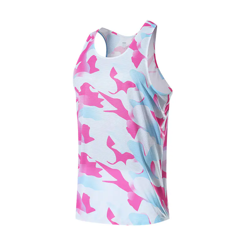 Athletic Racing Vest Men's Athletic Training Lightweight Marathon Running Quick Drying Top Camouflage Printed Shoulders - Image 3