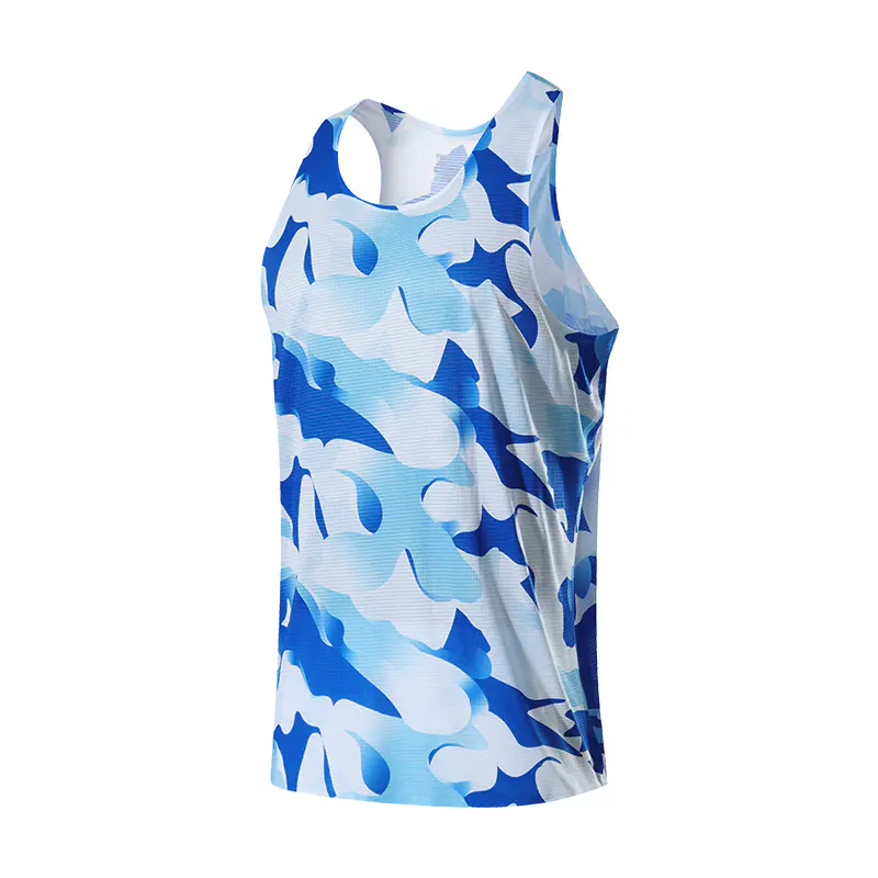 Athletic Racing Vest Men's Athletic Training Lightweight Marathon Running Quick Drying Top Camouflage Printed Shoulders - Image 4