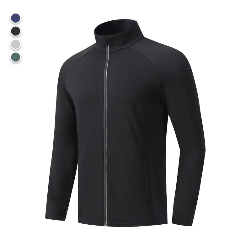 Spring and Autumn Casual Running Sports Quick Dry Jacket Men's Fitness Zipper Shirt Outdoor Training Tops Jacket - Image 4