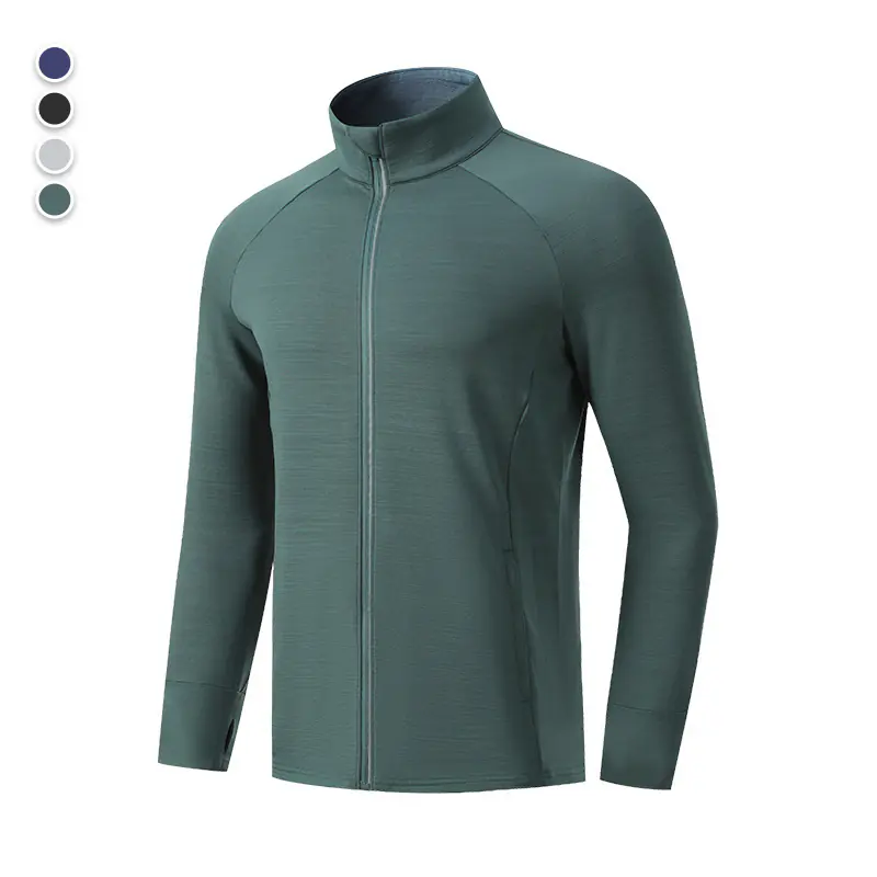 Spring and Autumn Casual Running Sports Quick Dry Jacket Men's Fitness Zipper Shirt Outdoor Training Tops Jacket - Image 2