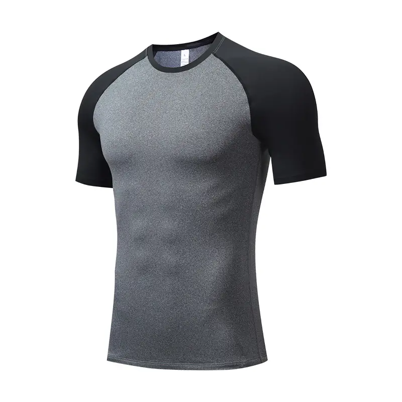 American cross-border fitness tight short-sleeved men's outdoor running basketball high elastic fast-drying training PRO sports tights - Image 3