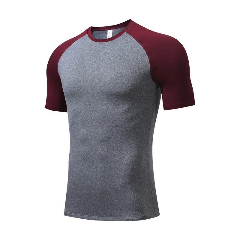 American cross-border fitness tight short-sleeved men's outdoor running basketball high elastic fast-drying training PRO sports tights - Image 2