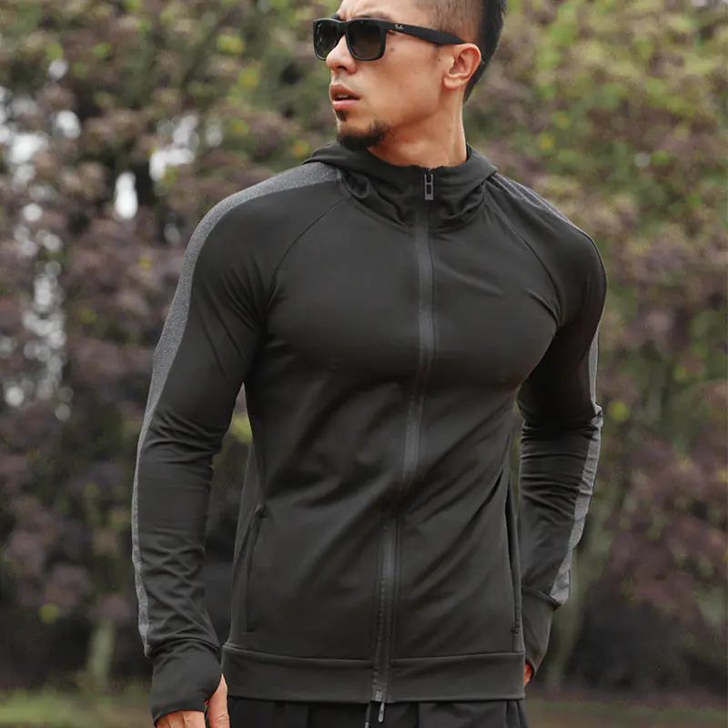Sports jacket men outdoor quick dry breathable fitness running leisure fall and winter padded cross-border long-sleeved hoodie men - Image 3