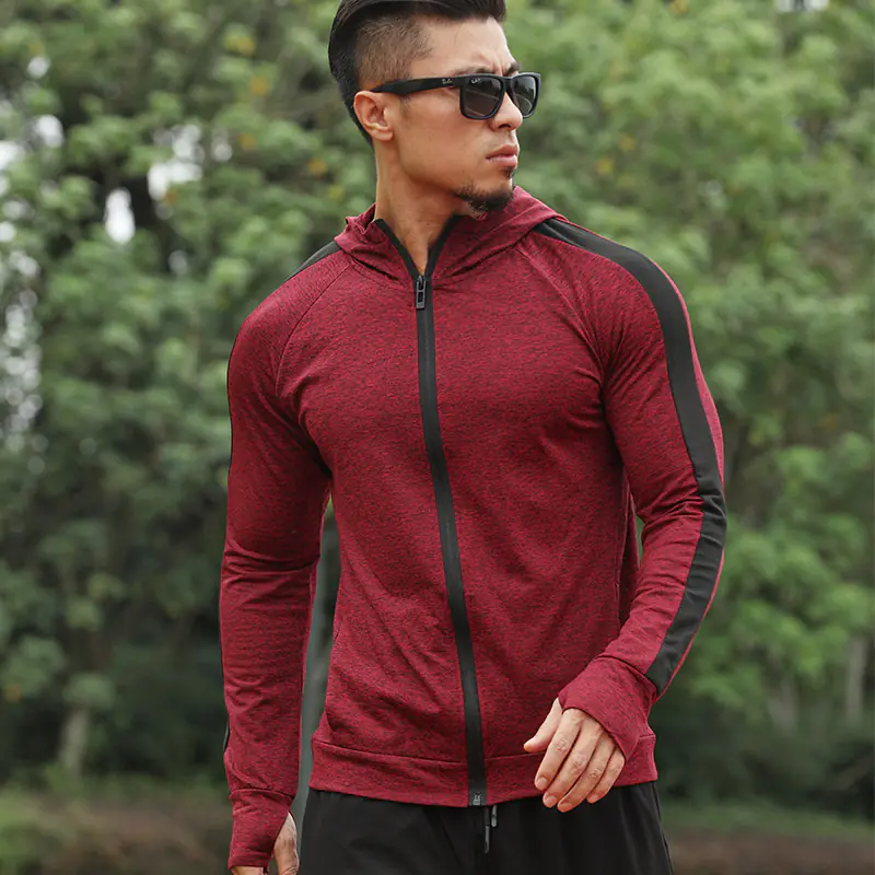 Sports jacket men outdoor quick dry breathable fitness running leisure fall and winter padded cross-border long-sleeved hoodie men - Image 2