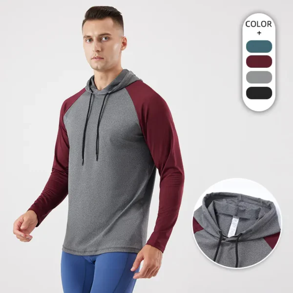 Spring outdoor sports long-sleeved large size loose basketball sweatshirt quick-drying breathable running training fitness pullover hoodie