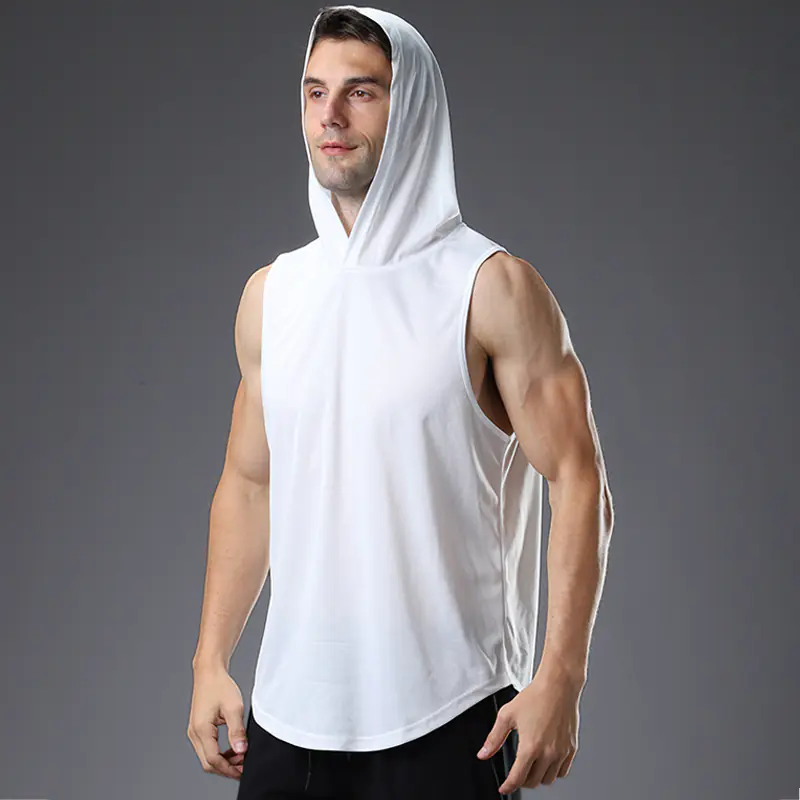 Hooded Fitness Vest Men's Basketball Running Training Loose Quick-Drying Breathable Vest European And American Large Size Sports Vest - Image 2