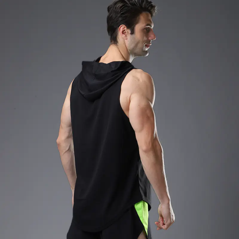 Hooded Fitness Vest Men's Basketball Running Training Loose Quick-Drying Breathable Vest European And American Large Size Sports Vest - Image 3