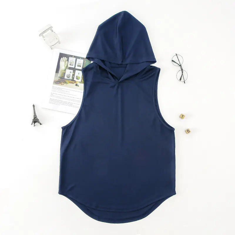 Hooded Fitness Vest Men's Basketball Running Training Loose Quick-Drying Breathable Vest European And American Large Size Sports Vest - Image 7